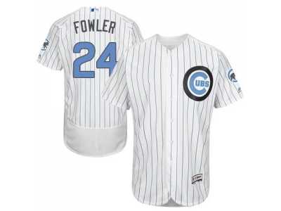 Chicago Cubs #24 Dexter Fowler White(Blue Strip) Flexbase Authentic Collection 2016 Father's Day Stitched Baseball Jersey