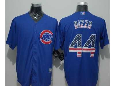 Chicago Cubs #44 Anthony Rizzo Blue USA Flag Fashion Stitched MLB Jersey