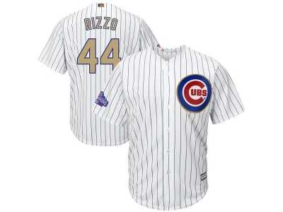 Chicago Cubs #44 Anthony Rizzo White 2017 Gold Program Cool Base Stitched MLB Jersey