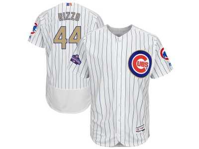 Chicago Cubs #44 Anthony Rizzo White 2017 Gold Program Flexbase Stitched MLB Jersey