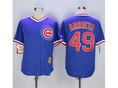 Chicago Cubs #49 Jake Arrieta Blue Cooperstown Stitched MLB Jersey