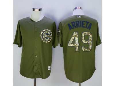 Chicago Cubs #49 Jake Arrieta Green Camo New Cool Base Stitched M