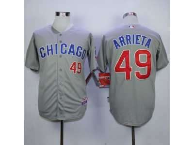 Chicago Cubs #49 Jake Arrieta Grey Road Cool Base Stitched Baseball Jersey