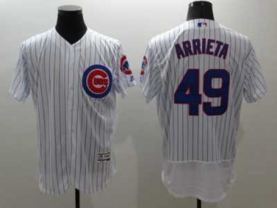 Chicago Cubs #49 Jake Arrieta White Flexbase Authentic Collection Stitched Baseball Jersey