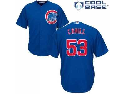 Chicago Cubs #53 Trevor Cahill Blue New Cool Base Stitched Baseball Jersey