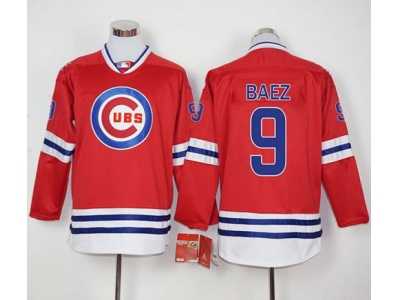 Chicago Cubs #9 Javier Baez Red Long Sleeve Stitched Baseball Jersey