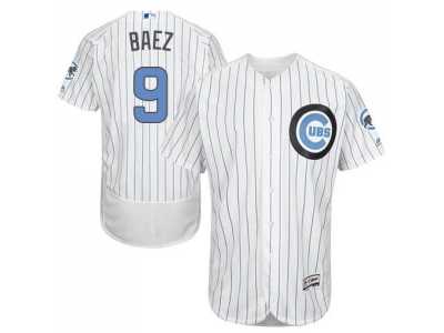Chicago Cubs #9 Javier Baez White(Blue Strip) Flexbase Authentic Collection 2016 Father's Day Stitched Baseball Jersey