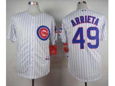 MLB Chicago Cubs #49 Jake Arrieta White Home Cool Base Stitched Baseball jerseys