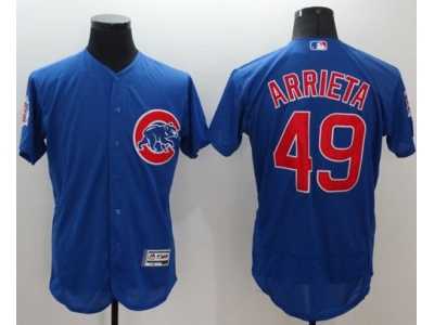 MLB Men Chicago Cubs #49 Jake Arrieta Blue Flexbase Authentic Collection Stitched Baseball Jersey