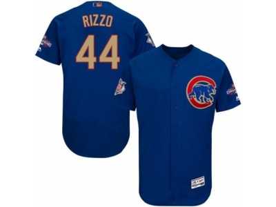 Men Cubs #44 Anthony Rizzo Blue Flexbase Authentic 2017 Gold Program Stitched MLB Jersey