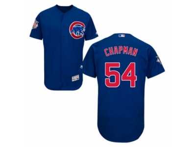Men's Chicago Cubs #54 Aroldis Chapman Majestic Alternate Blue Flex Base Authentic Collection Player Jersey