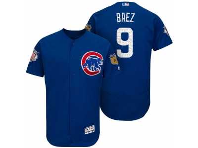 Men's Chicago Cubs #9 Javier Baez 2017 Spring Training Flex Base Authentic Collection Stitched Baseball Jersey