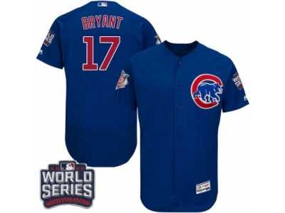 Men's Majestic Chicago Cubs #17 Kris Bryant Royal Blue 2016 World Series Bound Flexbase Authentic Collection MLB Jersey