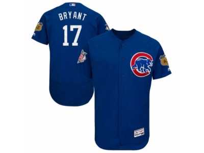 Men's Majestic Chicago Cubs #17 Kris Bryant Royal Blue 2017 Spring Training Authentic Collection Flex Base MLB Jersey
