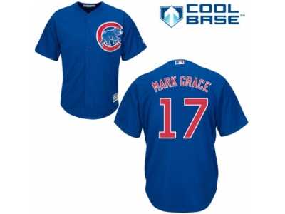 Men's Majestic Chicago Cubs #17 Mark Grace Replica Royal Blue Alternate Cool Base MLB Jersey