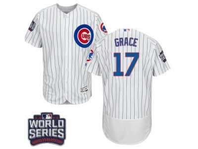 Men's Majestic Chicago Cubs #17 Mark Grace White 2016 World Series Bound Flexbase Authentic Collection MLB Jersey