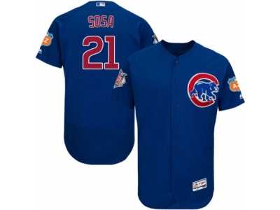 Men's Majestic Chicago Cubs #21 Sammy Sosa Royal Blue Flexbase Authentic Collection MLB Jersey