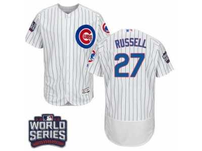 Men's Majestic Chicago Cubs #27 Addison Russell White 2016 World Series Bound Flexbase Authentic Collection MLB Jersey