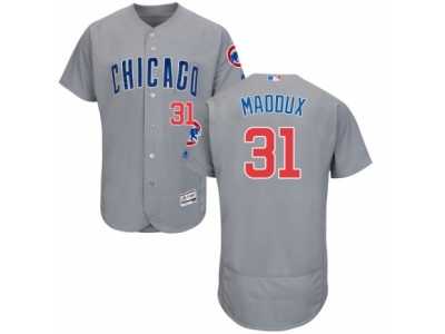 Men's Majestic Chicago Cubs #31 Greg Maddux Grey Flexbase Authentic Collection MLB Jersey
