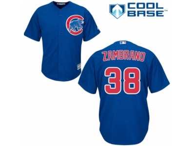 Men's Majestic Chicago Cubs #38 Carlos Zambrano Replica Royal Blue Alternate Cool Base MLB Jersey