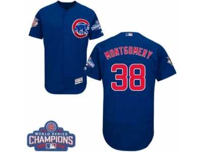 Men's Majestic Chicago Cubs #38 Mike Montgomery Royal Blue Alternate 2016 World Series Champions Flexbase Authentic Collection MLB Jersey