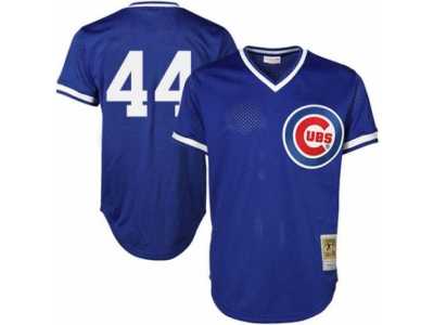 Men's Majestic Chicago Cubs #44 Anthony Rizzo Replica Royal Blue Throwback MLB Jersey