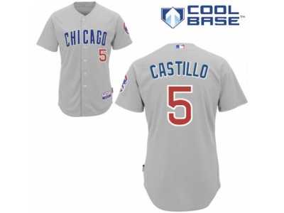 Men's Majestic Chicago Cubs #5 Welington Castillo Authentic Grey Road Cool Base MLB Jersey