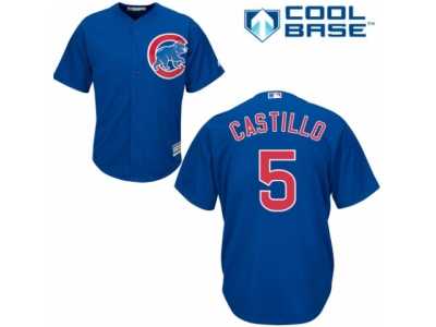 Men's Majestic Chicago Cubs #5 Welington Castillo Authentic Royal Blue Alternate Cool Base MLB Jersey