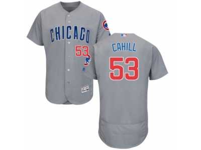 Men's Majestic Chicago Cubs #53 Trevor Cahill Grey Flexbase Authentic Collection MLB Jersey