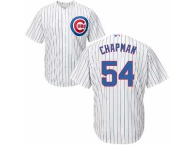 Men's Majestic Chicago Cubs #54 Aroldis Chapman Replica White Home Cool Base MLB Jersey
