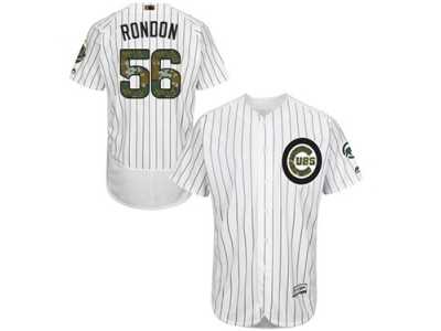 Men's Majestic Chicago Cubs #56 Hector Rondon Authentic White 2016 Memorial Day Fashion Flex Base MLB Jersey