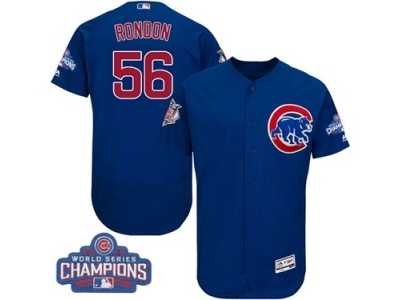 Men's Majestic Chicago Cubs #56 Hector Rondon Royal Blue 2016 World Series Champions Flexbase Authentic Collection MLB Jersey