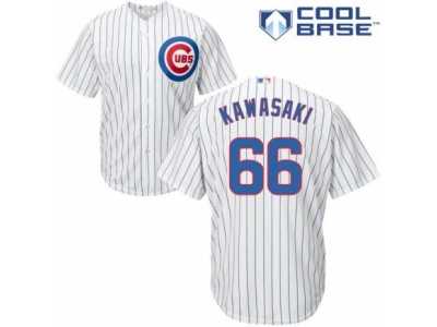 Men's Majestic Chicago Cubs #66 Munenori Kawasaki Replica White Home Cool Base MLB Jersey