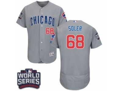 Men's Majestic Chicago Cubs #68 Jorge Soler Grey 2016 World Series Bound Flexbase Authentic Collection MLB Jersey