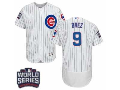 Men's Majestic Chicago Cubs #9 Javier Baez White 2016 World Series Bound Flexbase Authentic Collection MLB Jersey