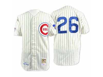 Men's Mitchell and Ness Chicago Cubs #26 Billy Williams Authentic Cream 1969 Throwback MLB Jersey