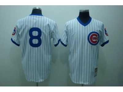 mlb chicago cubs #8 dawson m&n white(blue strip)
