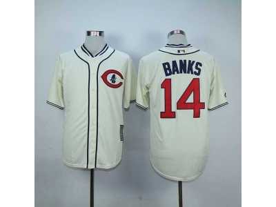 mlb jerseys chicago cubs #14 banks cream[1929 m&n]