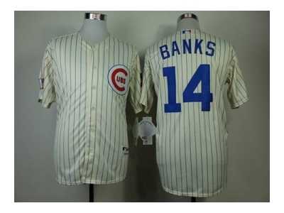 mlb jerseys chicago cubs #14 banks cream(blue strip)