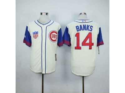 mlb jerseys chicago cubs #14 banks white[2015 new]