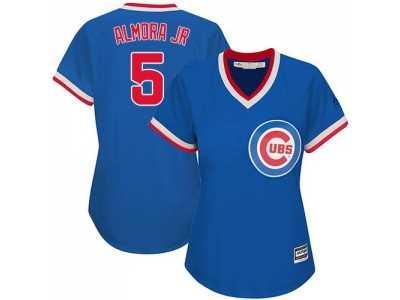Women's Chicago Cubs #5 Albert Almora Jr. Blue Cooperstown Stitched MLB Jersey