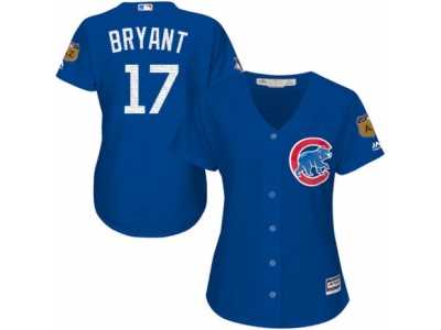 Women's Majestic Chicago Cubs #17 Kris Bryant Authentic Royal Blue 2017 Spring Training Cool Base MLB Jersey