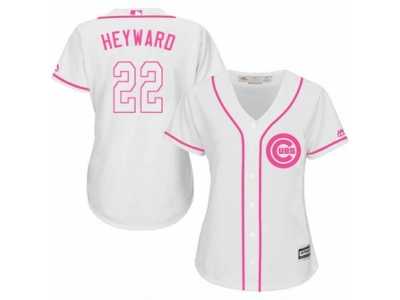 Women's Majestic Chicago Cubs #22 Jason Heyward Authentic White Fashion MLB Jersey