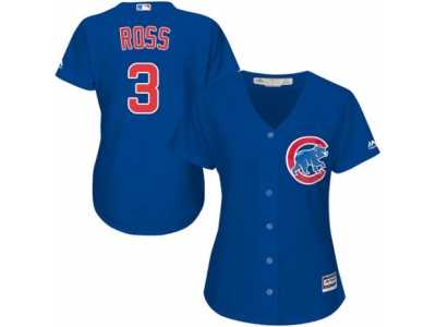 Women's Majestic Chicago Cubs #3 David Ross Replica Royal Blue Alternate MLB Jersey