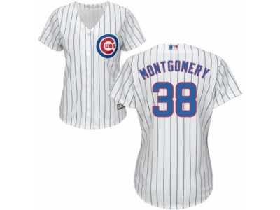 Women's Majestic Chicago Cubs #38 Mike Montgomery Authentic White Home Cool Base MLB Jersey