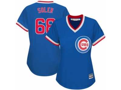 Women's Majestic Chicago Cubs #68 Jorge Soler Authentic Royal Blue Cooperstown MLB Jersey