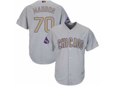 Women's Majestic Chicago Cubs #70 Joe Maddon Authentic Gray 2017 Gold Champion MLB Jersey