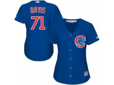 Women's Majestic Chicago Cubs #71 Wade Davis Authentic Royal Blue Alternate MLB Jersey