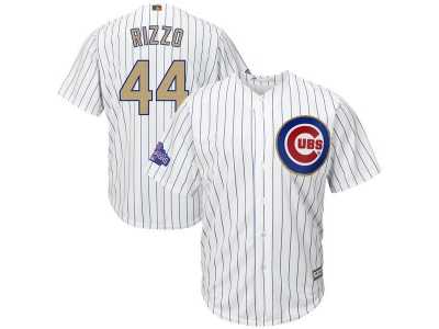 Youth Chicago Cubs #44 Anthony Rizzo White 2017 Gold Program Cool Base Stitched MLB Jersey