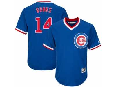 Youth Majestic Chicago Cubs #14 Ernie Banks Authentic Royal Blue Cooperstown Cool Base MLB Jersey